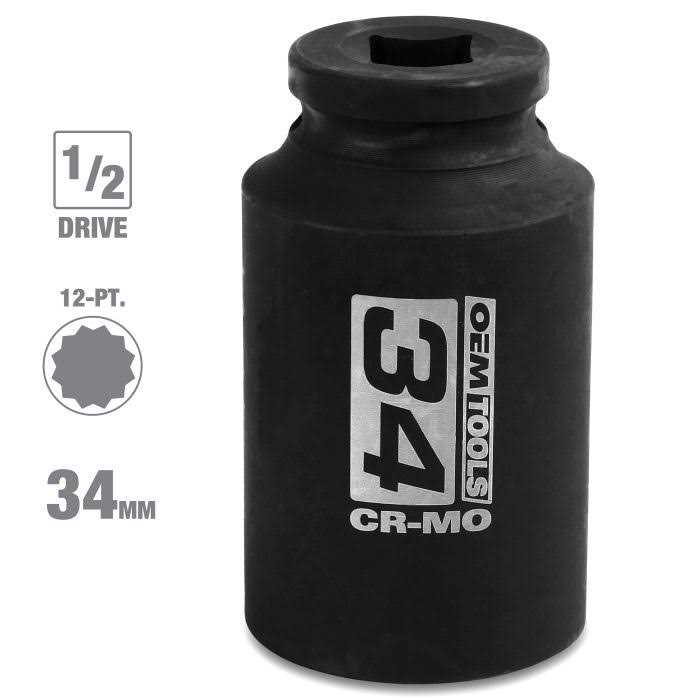 OEMTOOLS 0.50 in Drive 12-Pt 30mm Axle Nut Socket 24714 - Zenithce