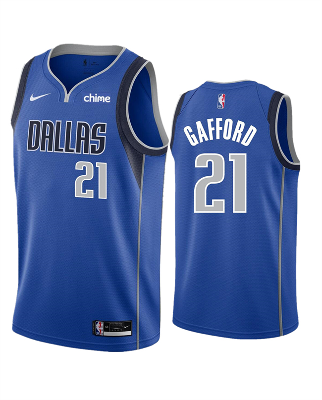 Dallas Mavericks #21 Daniel Gafford Blue Icon Edition Stitched Jersey - Zenithce