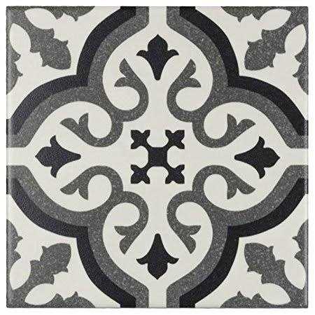 Mosaic Tile Outlet Deco Patterned Black Gray White Matte Porcelain Tile - Zenithce