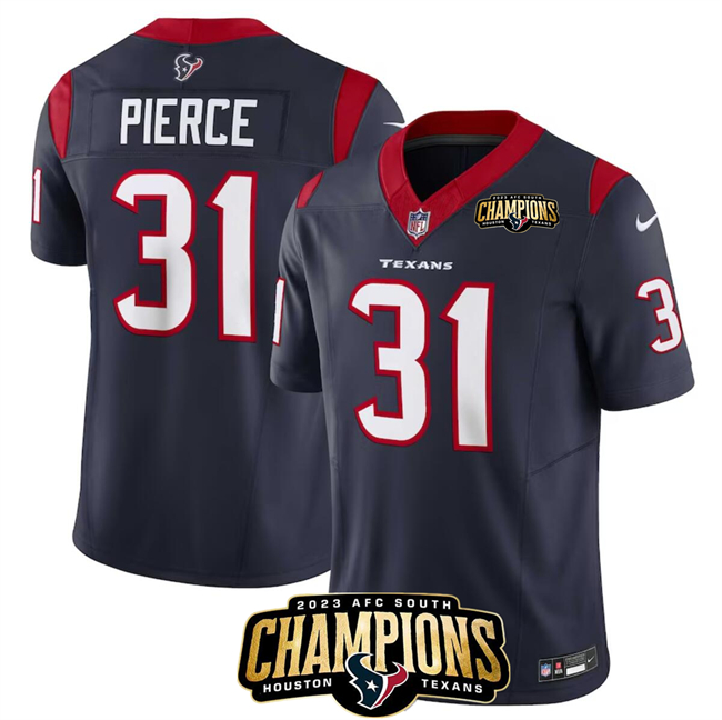 Houston Texans #31 Dameon Pierce Navy 2023 F.U.S.E. AFC South Champions Patch Vapor Untouchable Limited Stitched Jersey - Zenithce