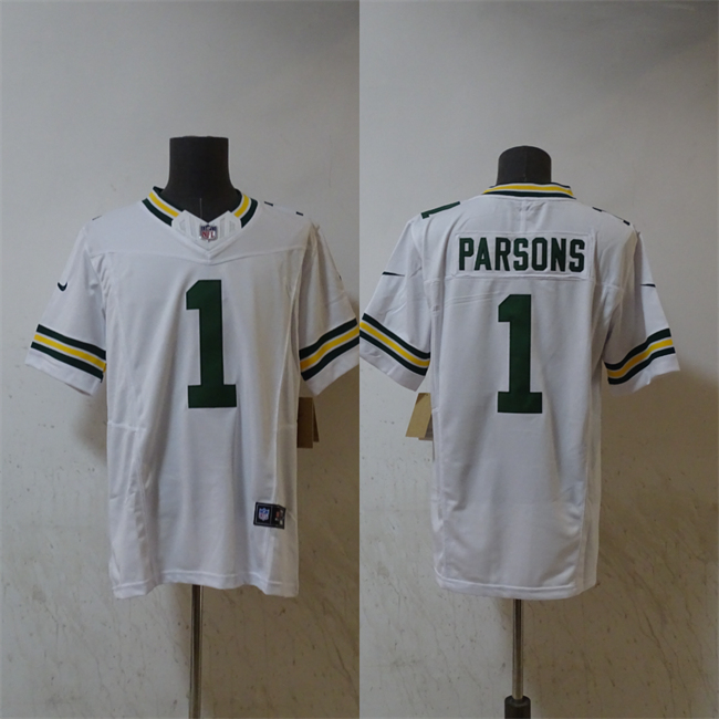 Green Bay Packers #1 Micah Parsons White Vapor 2025 F.U.S.E. Limited Stitched Jersey - Zenithce