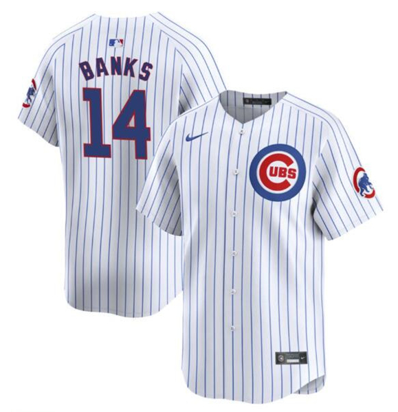 Chicago Cubs #14 Ernie Banks White Cool Base Stitched Jersey - Zenithce