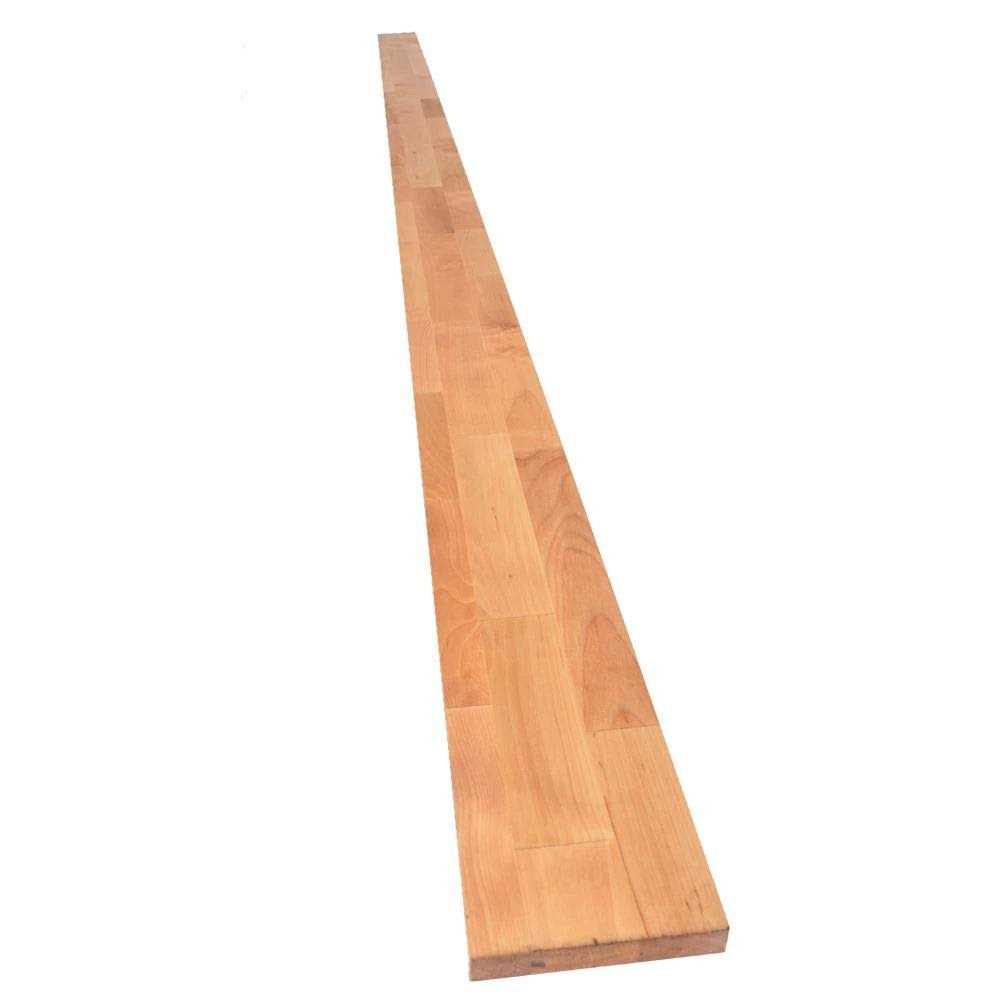 HARDWOOD REFLECTIONS 6 ft. L x 25 in. D Unfinished Hevea Chevron Solid - Zenithce