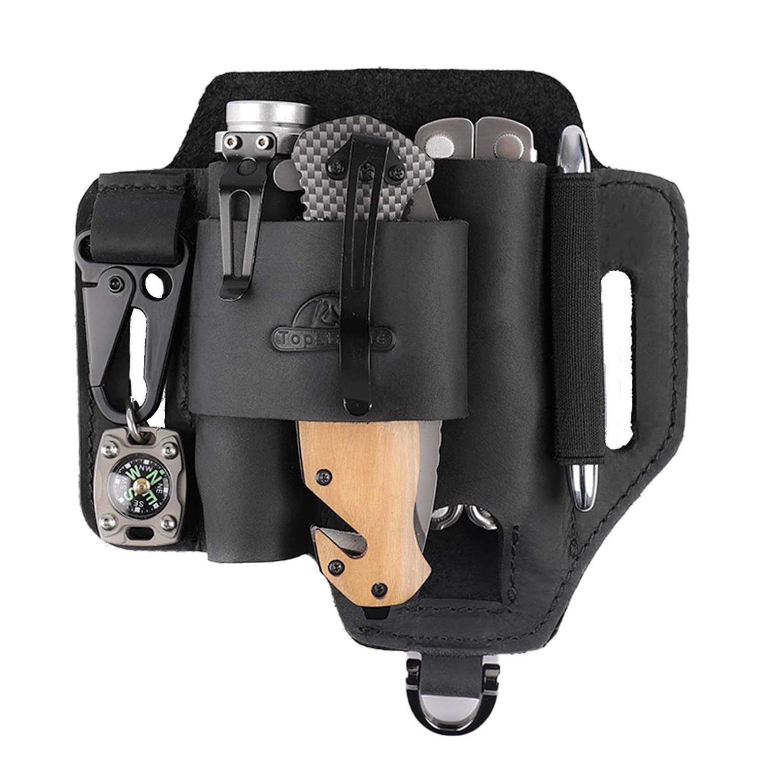 Topstache Leather Multitool Sheath,Edc Belt Organizer for Work And Daily Use,Leatherman Sheath,Edc Pocket Organizer for Flashlig - Zenithce