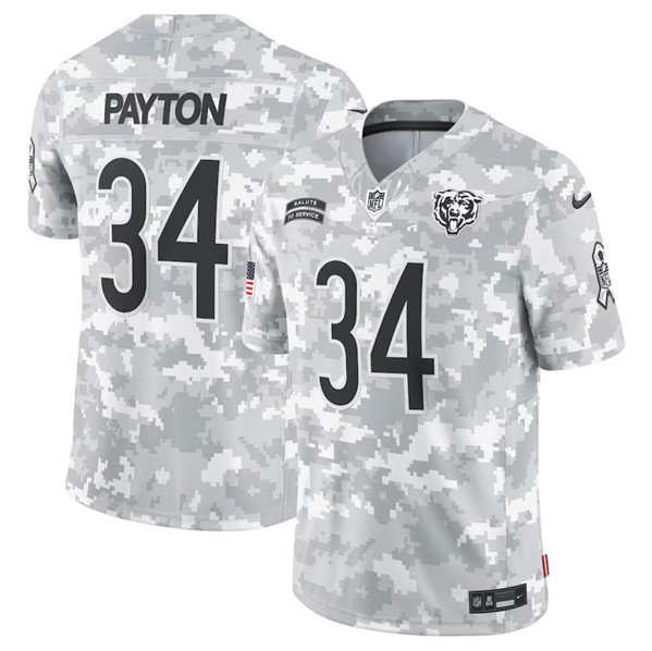 Chicago Bears #34 Walter Payton Arctic Camo 2024 F.U.S.E. Salute To Service Limited Stitched Jersey - Zenithce