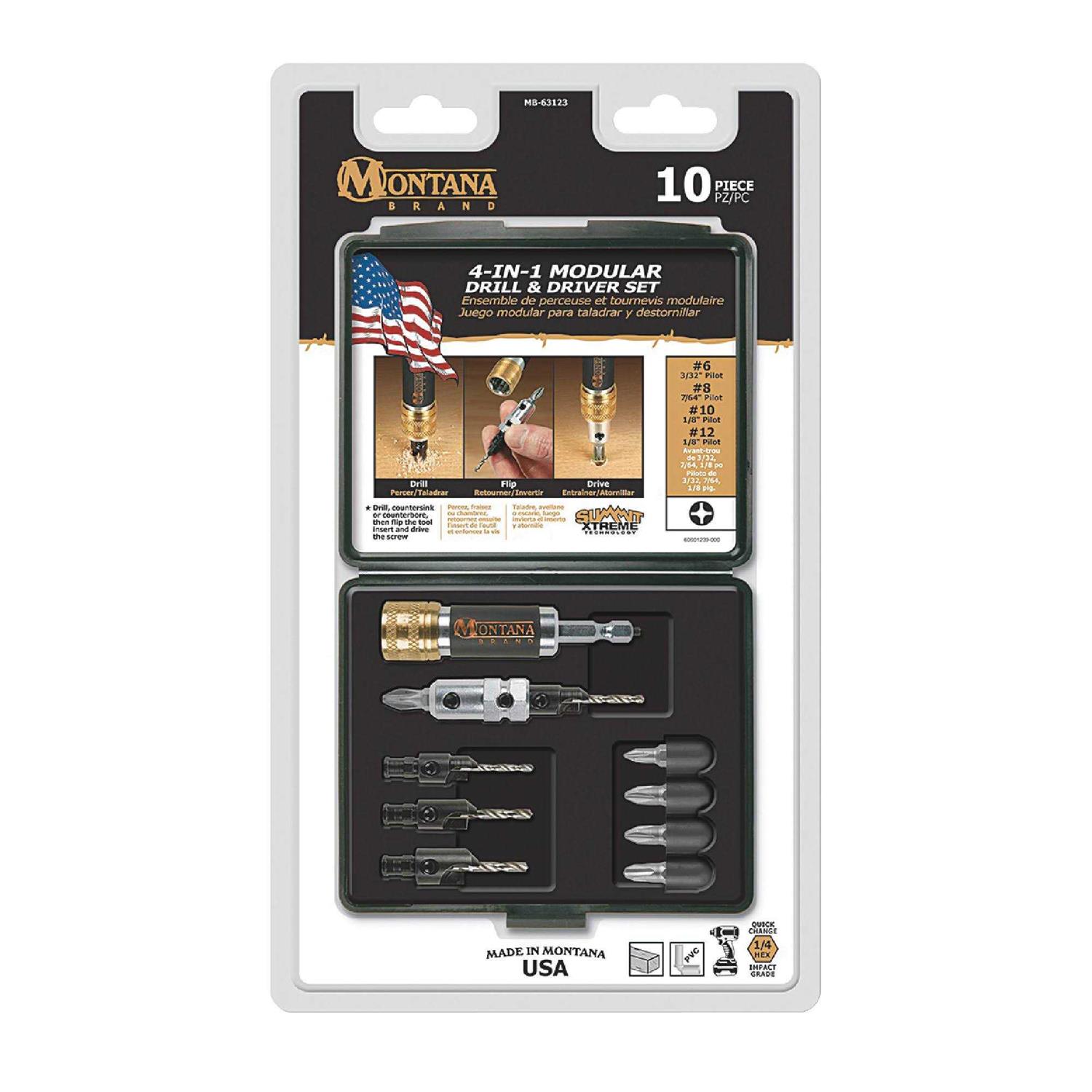 Montana Brand MB-63122 16 Piece Self-Centering Drill & Driver Set - Zenithce