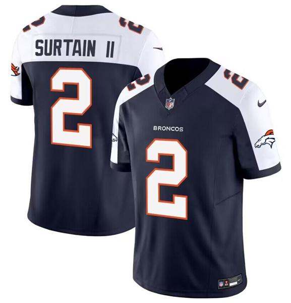 Denver Broncos #2 Pat Surtain II Navy 2024 Draft F.U.S.E. Alternate Vapor Limited Stitched Jersey - Zenithce