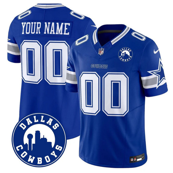 Dallas Cowboys Custom Royal 2025 F.U.S.E  Dallas City Patch Vapor Untouchable Limited Stitched Game Jersey - Zenithce