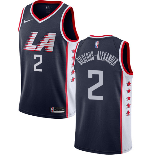 Clippers #2 Shai Gilgeous-Alexander Navy Swingman City Edition 2018-19 Jersey - Zenithce