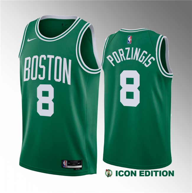 Boston Celtics #8 Kristaps Porzingis Green 2023 Draft Icon Edition Stitched Jersey - Zenithce