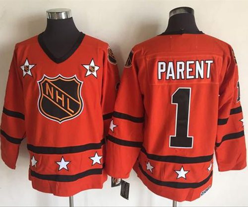 Flyers #1 Bernie Parent Orange All Star CCM Throwback Stitched Jersey - Zenithce