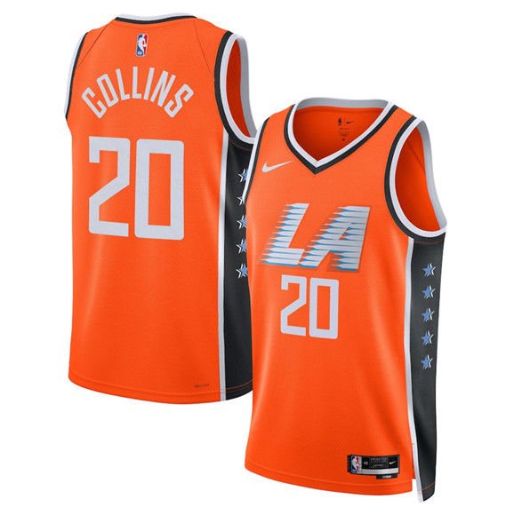 Los Angeles Clippers #20 John Collins Orange 2025-26 City Edition Swingman Stitched Jersey - Zenithce