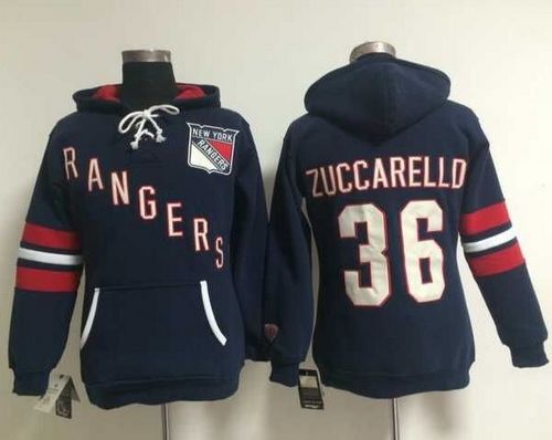 New York Rangers #36 Mats Zuccarello Navy Blue Women's Old Time Heidi NHL Hoodie - Zenithce