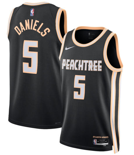 Atlanta Hawks #5 Dyson Daniels Black 2025-26 City Edition Swingman Stitched Jersey - Zenithce