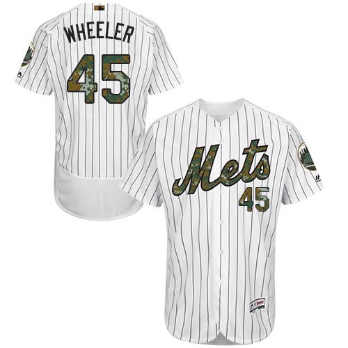 Mets #45 Zack Wheeler White(Blue Strip) Flexbase Authentic Collection 2016 Memorial Day Stitched Jersey - Zenithce