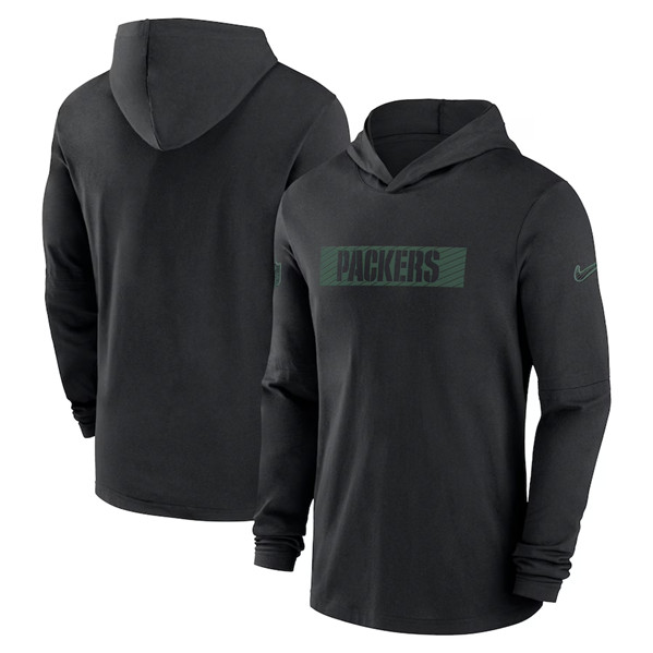Green Bay Packers Black Sideline Performance Hoodie - Zenithce