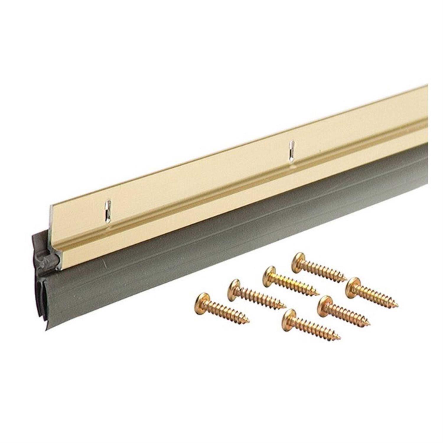 M-D Building Products Silver/Brown Vinyl Door Bottom Brush Sweep 05100 - Zenithce