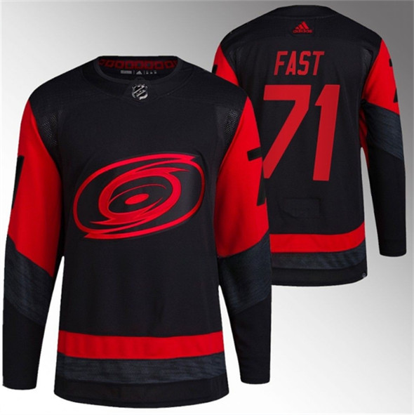 Carolina Hurricanes #71 Jesper Fast Black Red Stadium Series Breakaway Stitched Jersey - Zenithce