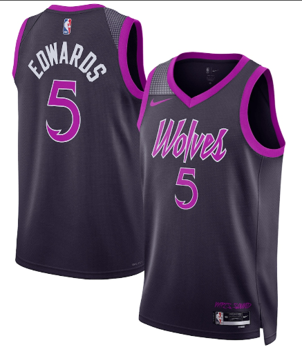 Minnesota Timberwolves #5 Anthony Edwards Purple 2025-26 City Edition Stitched Jersey - Zenithce