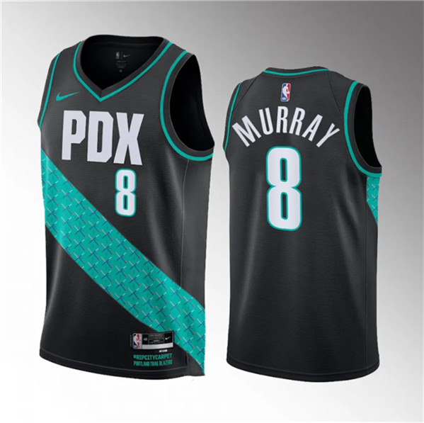 Portland Trail Blazers #8 Kris Murray Black 2023 Draft City Edition Stitched Jersey - Zenithce
