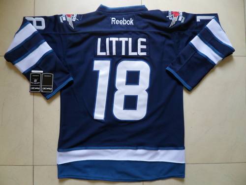 Jets #18 Bryan Little Dark Blue Stitched Jersey - Zenithce