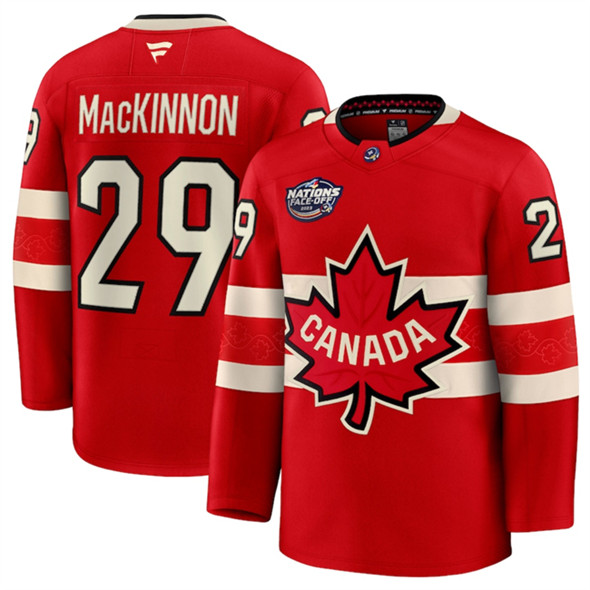 Canada #29 Nathan MacKinnon Red 2025 4 Nations Face-Off Premium Stitched Jersey - Zenithce