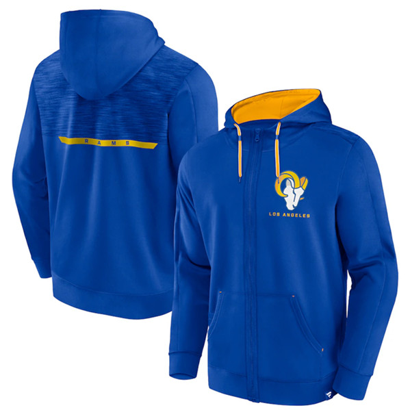 Los Angeles Rams Blue Defender Evo Full-Zip Hoodie - Zenithce