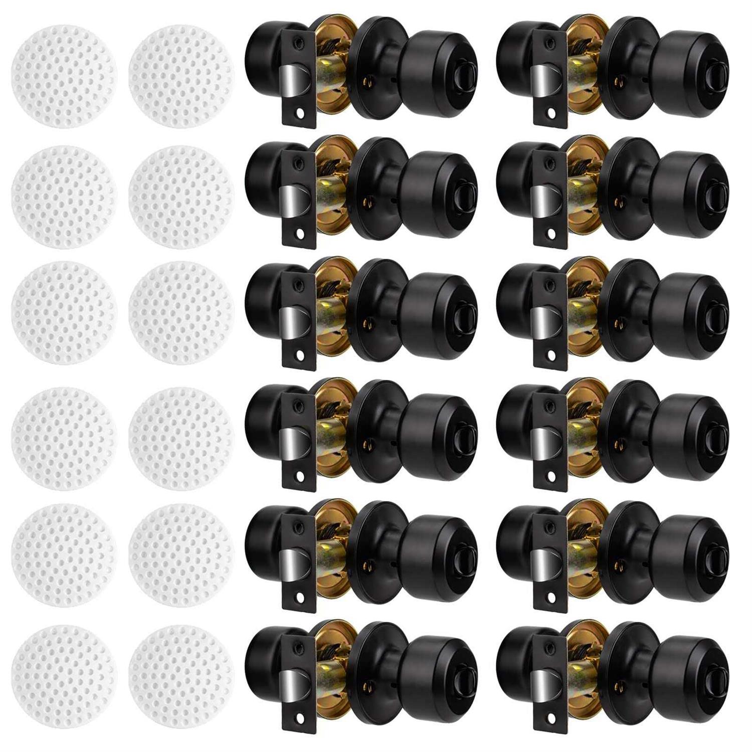 grauerhund 10 pack matte black door knobs privacy interior lock passage bedroom bathroom keyless doorknob door handle lockset - Zenithce