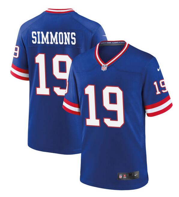 New York Giants #19 Isaiah Simmons Royal Classic Stitched Game Jersey - Zenithce