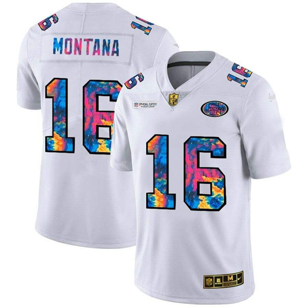 San Francisco 49ers #16 Joe Montana 2020 White Crucial Catch Limited Stitched Jersey - Zenithce