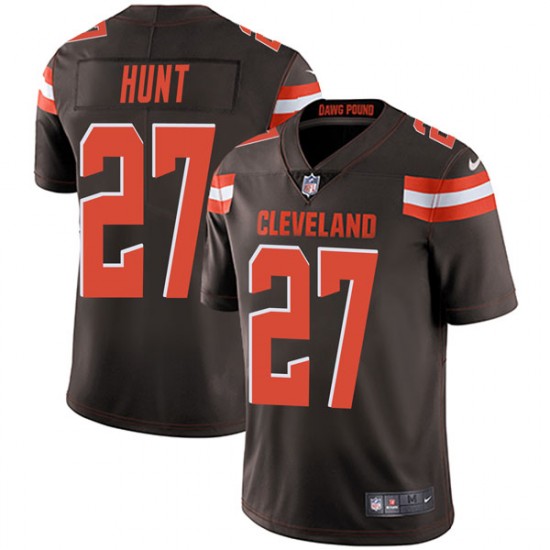Cleveland Browns #27 Kareem Hunt Brown Vapor Untouchable Limited Stitched Jersey - Zenithce