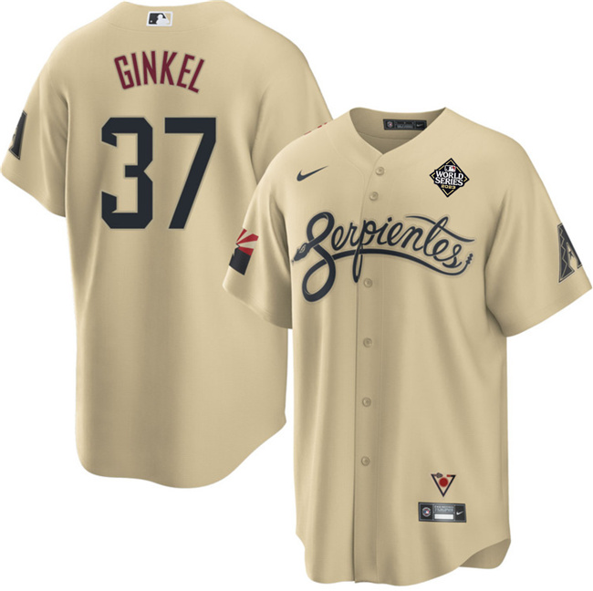 Arizona Diamondbacks #37 Kevin Ginkel Gold 2023 World Series City Connect Cool Base Stitched Jersey - Zenithce