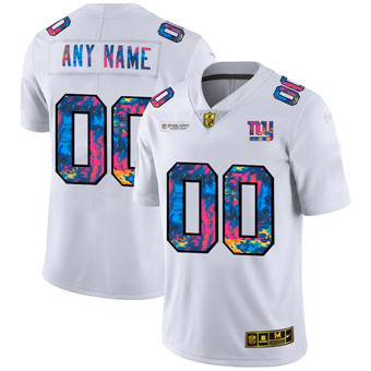 New York Giants Customized Custom 2020 White Crucial Catch Limited Stitched Jersey - Zenithce