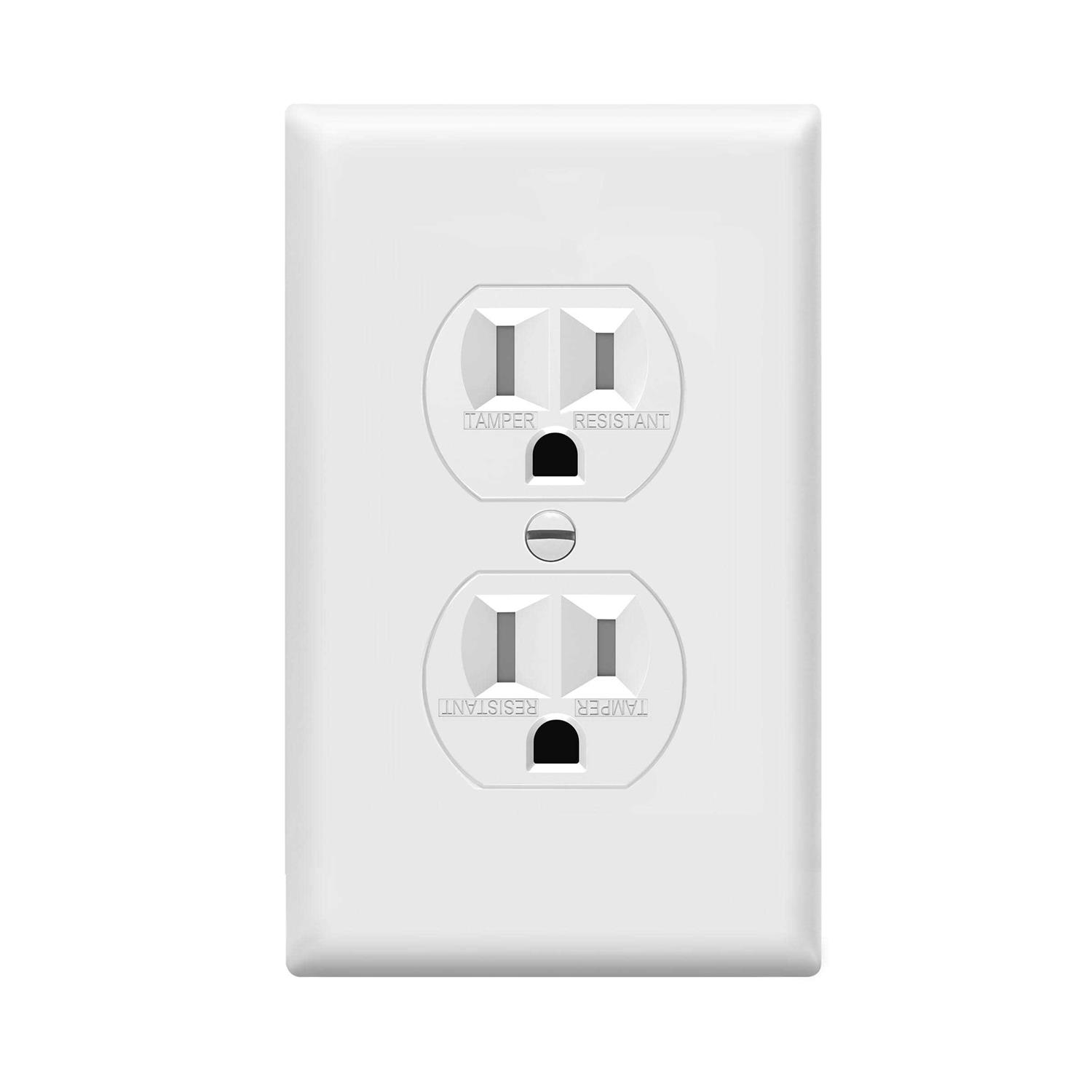 Enerlites Duplex Outlet Receptacle Cover Screwless Wall Plate - Zenithce