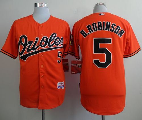 Orioles #5 Brooks Robinson Orange Cool Base Stitched Jersey - Zenithce
