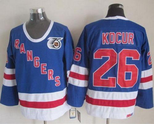 Rangers #26 Joe Kocur Blue CCM 75TH Stitched Jersey - Zenithce