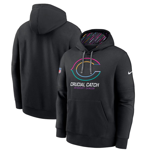 Chicago Bears Black 2024 Crucial Catch Club Pullover Hoodie - Zenithce