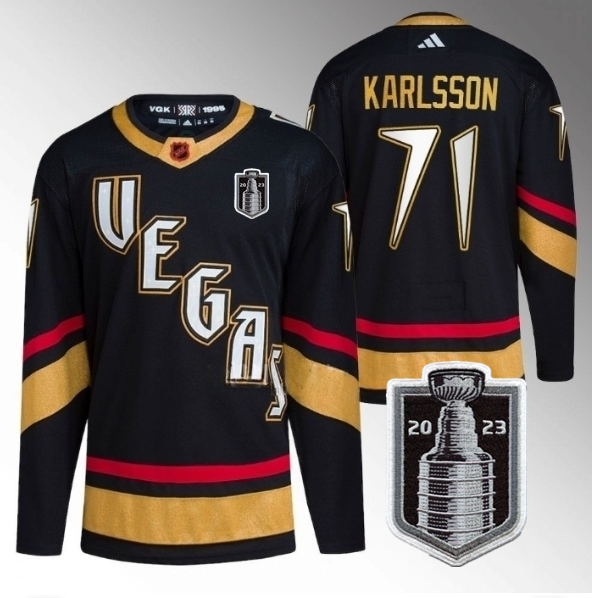 Vegas Golden Knights #71 William Karlsson Black 2023 Stanley Cup Final Stitched Jersey - Zenithce