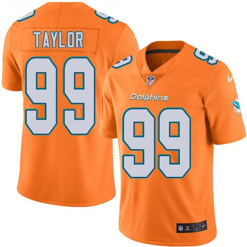 Dolphins #99 Jason Taylor Orange Stitched Limited Rush Nike Jersey - Zenithce
