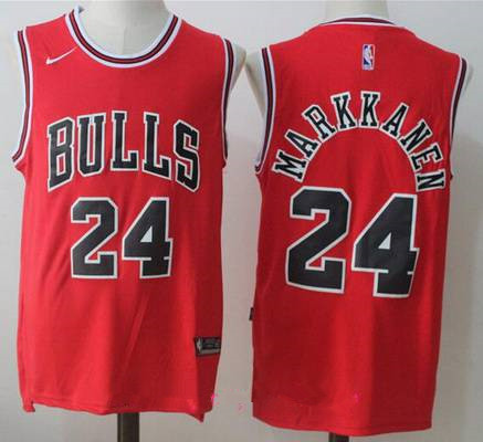 Chicago Bulls #24 Lauri Markkanen Red 2017-2018 Swingman Stitched Jersey - Zenithce