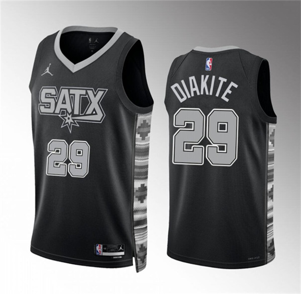 San Antonio Spurs #29 Mamadi Diakite Black Statement Edition Stitched Jersey - Zenithce