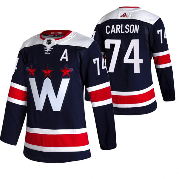 Washington Capitals #74 John Carlson Navy Pro Stitched Jersey - Zenithce