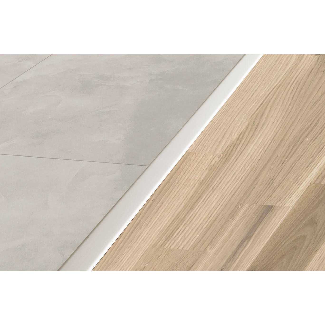 Schluter RENO-Ramp-K Satin Anodized Aluminum 1/2 in. x 8 ft. 2-1/2 in. Metal Reducer Tile Edging Trim - Zenithce