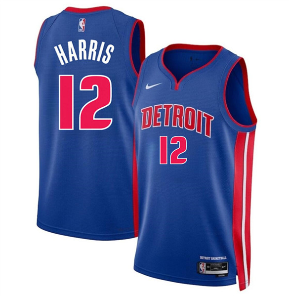 Detroit Pistons #12 Tobias Harris Blue 2024 Icon Edition Stitched Jersey - Zenithce