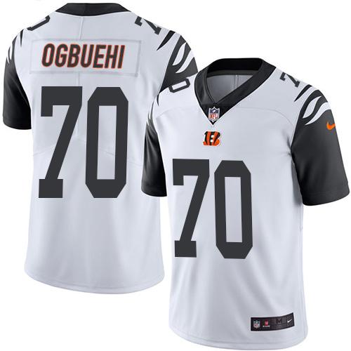 Bengals #70 Cedric Ogbuehi White Stitched Limited Rush Nike Jersey - Zenithce