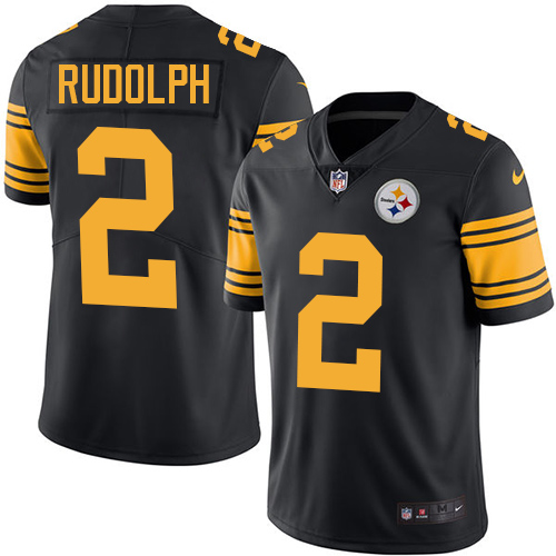 Pittsburgh Steelers #2 Mason Rudolph Black Color Rush Limited Stitched Jersey - Zenithce