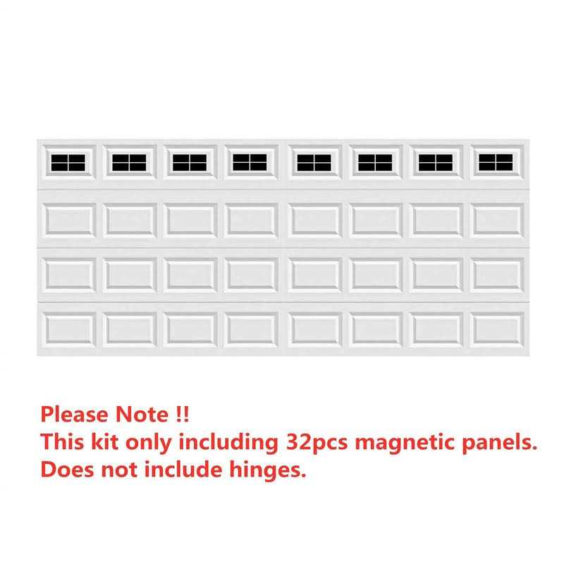 Yurroad 2 Car Garage Kits 32 Pcs Household Easy Installation Magnetic Windows Panels For Car Garage Door Panes Fake Faux Magnetic Windows Decorative - Zenithce