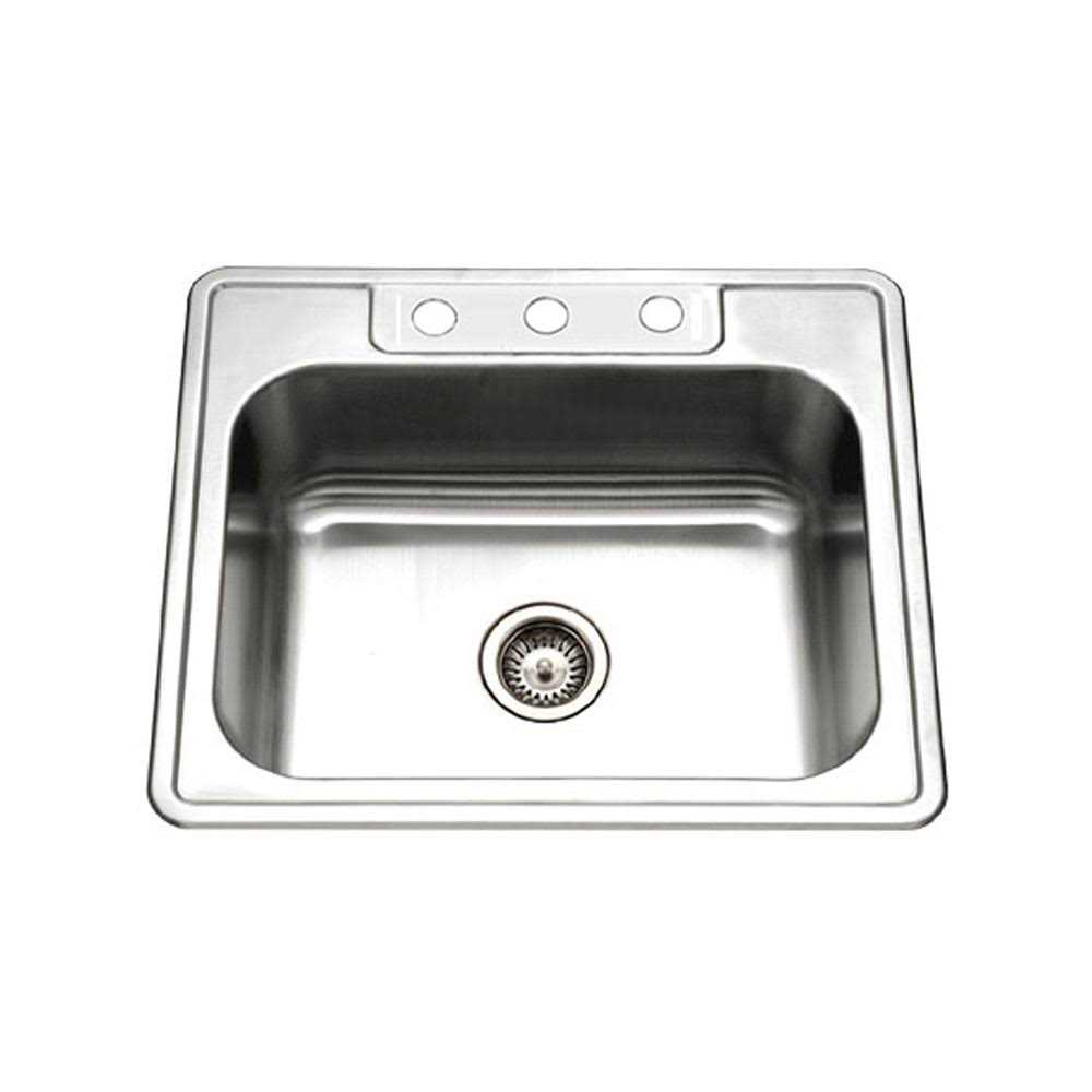 Houzer 1515-6BS-1 Hospitality Series Topmount Stainless Steel 2-Holes Bar/Prep Sink - Zenithce