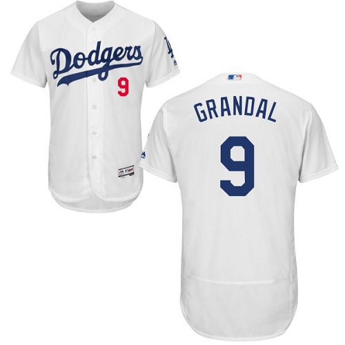 Dodgers #9 Yasmani Grandal White Flexbase Authentic Collection Stitched Jersey - Zenithce
