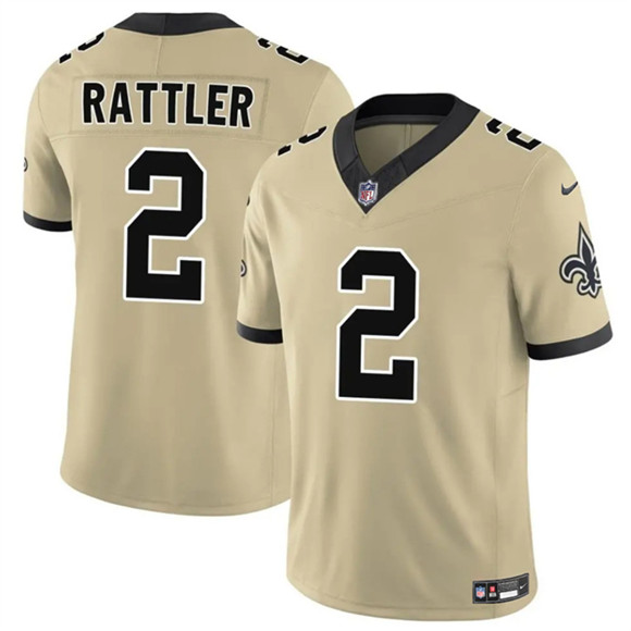 New Orleans Saints #2 Spencer Rattler Gold 2025 F.U.S.E. Alternate Vapor Limited Football Stitched Jersey - Zenithce